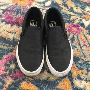 Vans black leather slip-on sneaker